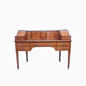 Antiker Carlton House Schreibtisch aus Satinholz mit Intarsien