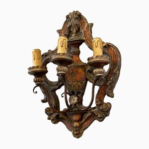 Italian Wall Lamp in Baroque Carvings