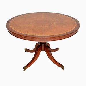 Regency Style Dining Table with Leather Top, 1950s