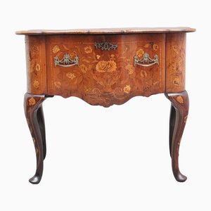 Antique Dutch Side Table in Marquetry and Walnut