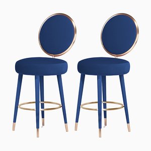 Sgabelli da bar Graceful blu di Royal Stranger, set di 2