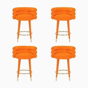 Tabouret de Bar Marshmallow Orange par Royal Stranger, Set de 4