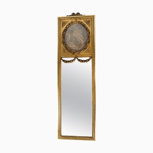 Louis Seize Mirror with Gilding Gold Leaf with Motif in the Top