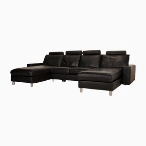 Black E 200 Leather Sofa Corner Sofa from Stressless