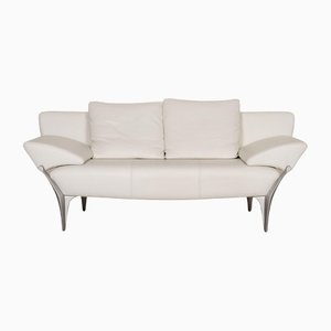 White Leather 1600 Three-Seater Sofa Function by Rolf Benz