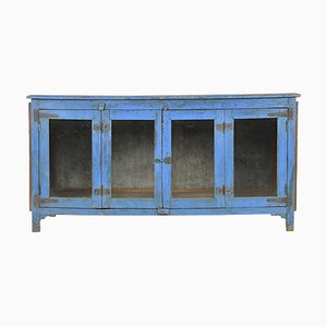 Glass Buffet with Blue Patina