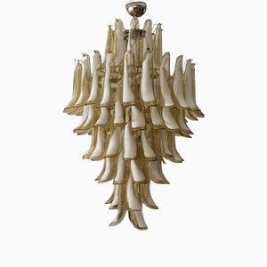 Lampadario in vetro di Murano color miele in stile Mazzega