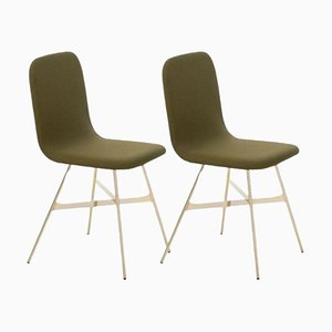Pime Tria Gold Upholstered Dining Chair by Colé Italia, Set of 2