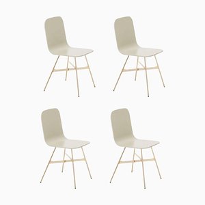 Ral Color Seat Tria Simple Gold Dining Chair by Colé Italia, Set of 4