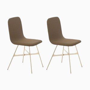 Walnut Tria Gold Upholstered Dining Chair by Colé Italia, Set of 2