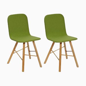 Acid Green Tria Simple Chair Upholstered by Colé Italia, Set of 2