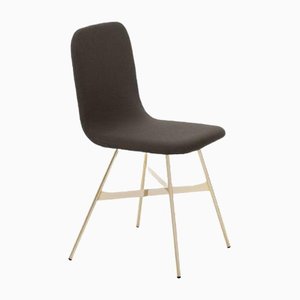 Coffee Tria Gold Upholstered Dining Chair by Colé Italia