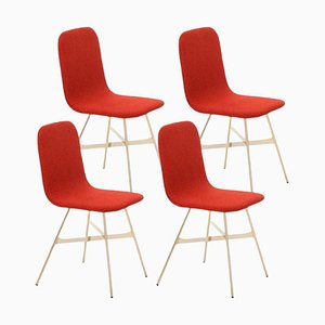 Rossa Tria Gold Upholstered Dining Chair by Colé Italia, Set of 4