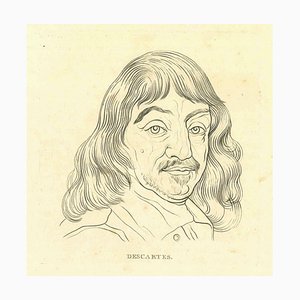 Thomas Holloway, Portrait von René Descartes, Original Radierung, 1810