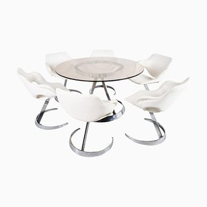 Space Age Dining Table & Chairs Set by Boris Tabacoff, 1970s, Set of 7
