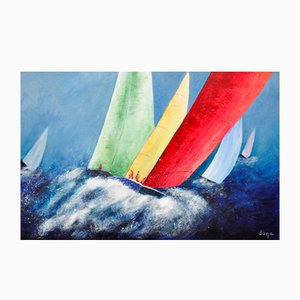 Dany Soyer, Les Grande Voiles, 2022, Acryl auf Leinwand