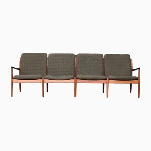 Vintage Green 4-Seater Sofa Couch by Grete Jalk for Glostrup
