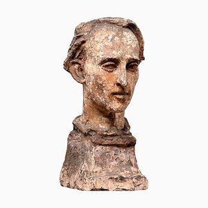 Sculptured Polychrome Male Head
