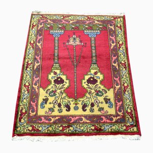 Turkish Anatolian Hand Knotted Rug in Red and Yellow