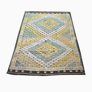 Turkish Area Kilim Rug in Goat Hair Wool