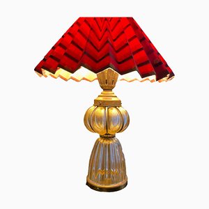 Lampada da tavolo dorata in vetro di Vetreria Archimede Seguso
