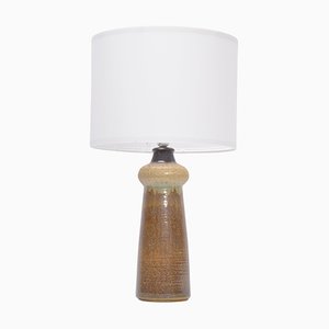 Tall Mid-Century Modern Danish Table Lamp in Beige Ceramic from Soholm