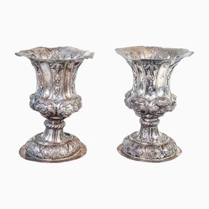 Louis XIV Vasen aus silbernem Metall, 1600, 2er Set