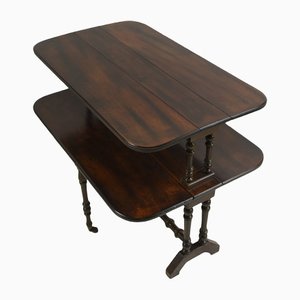 English Two-Tier Folding Side Tables in Mahogany