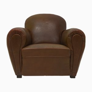 Club Chair in Faux Leather, 1940s