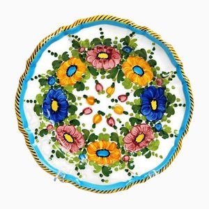 Piatto vintage in ceramica con fiori