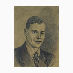 E. Schultz, Portrait, 1946, Pencil on Paper