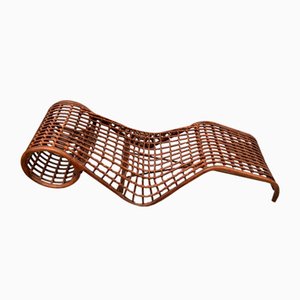 Bamboo Rattan Lounge Chair or Daybed from Flechtatelier Schütz, Germany 1970s