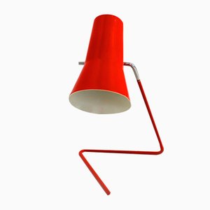 Lámpara de mesa roja de Josef Hurka para Drupol, años 60