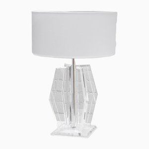 Vintage Sculptural Acrylic Glass Table Lamp in Style of Hivo Van Teal, 1970s
