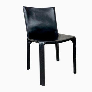 CAB 412 Dining Chair in Black Leather by Mario Bellini for Cassina, 1980s