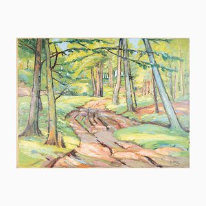 Hjalmar Larsson, Forest Path, 1938, Huile sur Panneau