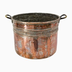 19th Century Copper Jardinière Planter With Two Handles, South of France