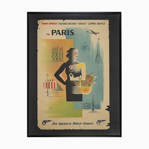 Affiche de Voyage Paris, Pan Am Airways, 1949