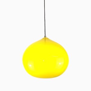 Yellow Glass Cipola Ceiling Lamp by Alessandro Pianon for Vistosi Murano, 1960s