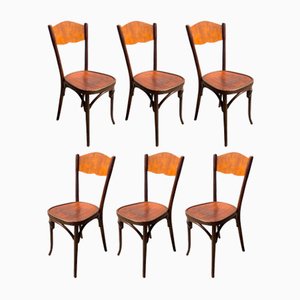 Antique French Side Bistro Chairs by Michael Thonet, Set of 6