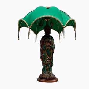 Italienische grüne orientalische Keramiklampe, 1970er