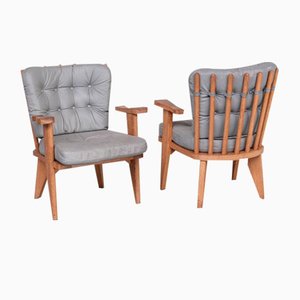 Mid-Century French Armchairs from Guillerme Et Chambron, Set of 2