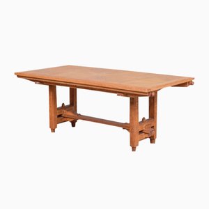 Mid-Century French Oak Dining Table from Guillerme Et Chambron