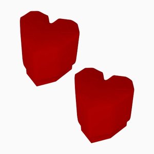 Roter Queen Heart Hocker von Royal Stranger, 2er Set