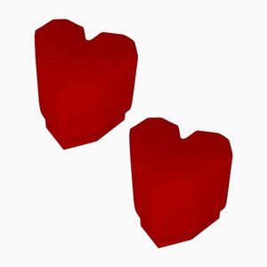 Sgabello Queen Heart rosso di Royal Stranger, set di 2