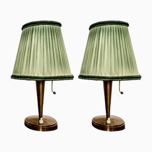 Brass Table Lamps, 1950s, Set of 2