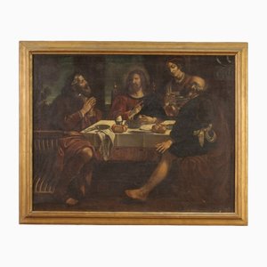 Cena en Emaús, siglo XVII, óleo sobre lienzo, enmarcado