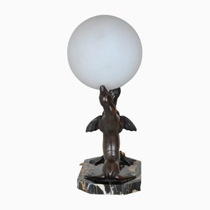 Art Deco Sea Lion Lamp by Carvin, 20th Century