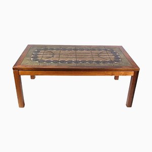 Danish Coffee Table with Tiles in Rosewood, 1960s