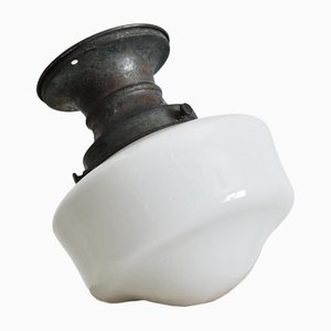 Antike Deckenlampe aus Opalglas